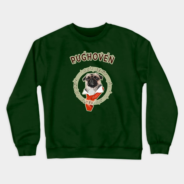 PUG HOVEN, the Pug Dog musican Crewneck Sweatshirt by aastal72